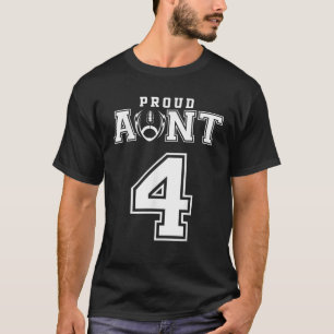 Custom Proud Football Aunt Number 4 Personalized F T-Shirt