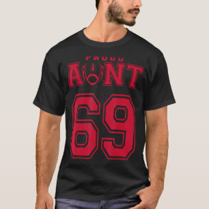 Custom Proud Football Aunt Number 69 R Personalize T-Shirt