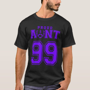 Custom Proud Football Aunt Number 99 P Personalize T-Shirt