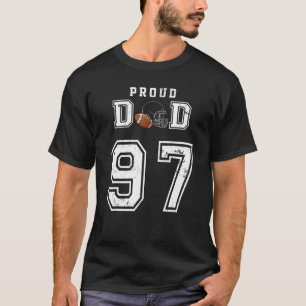 Custom Proud Football Dad Number 97 Personalized F T-Shirt