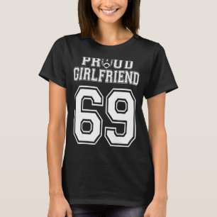 Custom Proud Football Girlfriend Number 69 Persona T-Shirt