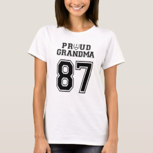 Custom Proud Football Grandma Number 87 Personaliz T-Shirt