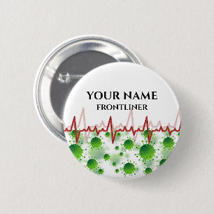 CUSTOM Proud Frontliner Name Tag 2 Inch Round Button