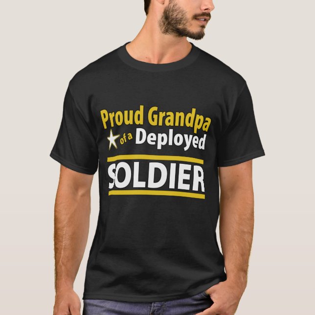 Custom Proud Grandpa of a Deployed Soldier Shirt (Front)