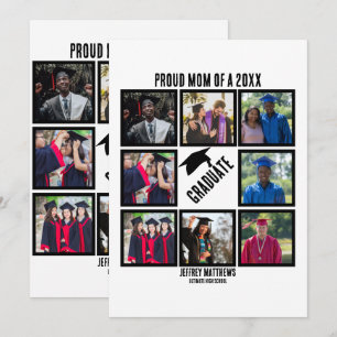 Custom Proud Mom of Year Graduation Photo Collage  Holiday Card