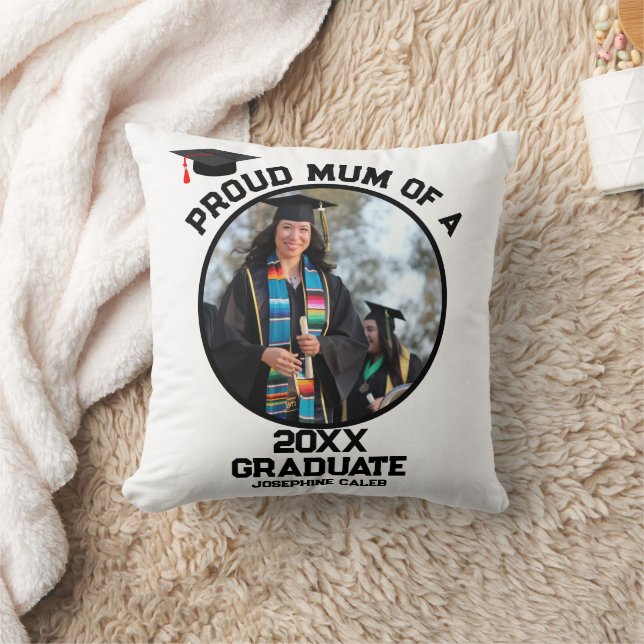 Custom Proud Mum of a Graduate Throw Pillow (Blanket)