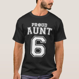 Custom Proud Volleyball Aunt Number 6 Personalized T-Shirt