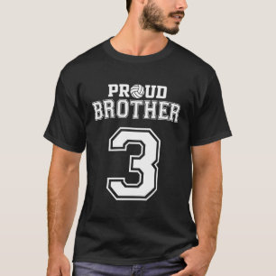 Custom Proud Volleyball Brother Number 3 Personali T-Shirt