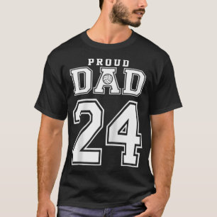 Custom Proud Volleyball Dad Number 24 Personalized T-Shirt
