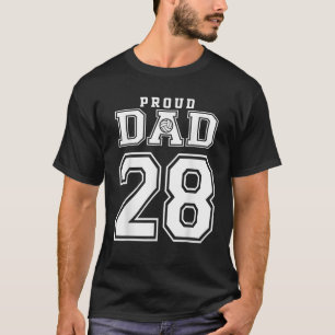 Custom Proud Volleyball Dad Number 28 Personalized T-Shirt