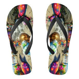 Custom Psychedelic Balloons Colourful Flip Flops