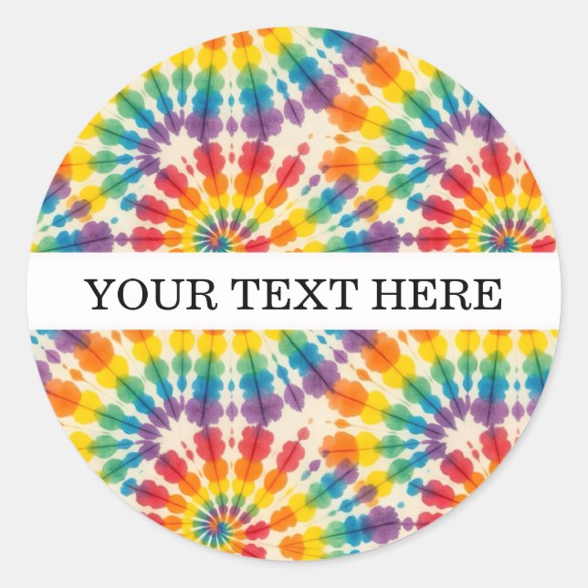 Custom Psychedelic Tie Dye | Groovy Retro Stickers (Front)