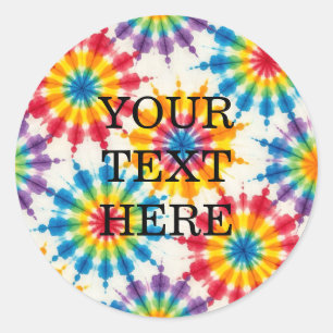 Custom Psychedelic Tie Dye Groovy Retro Stickers
