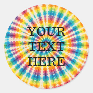 Custom Psychedelic Tie Dye Groovy Retro Stickers