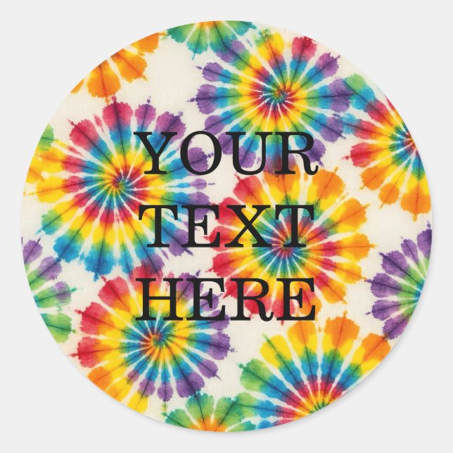 Custom Psychedelic Tie Dye | Groovy Retro Stickers (Front)