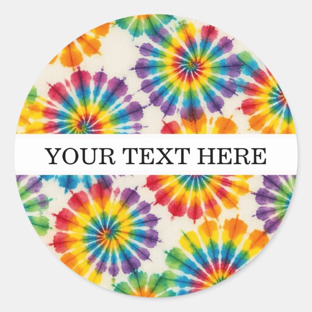 Custom Psychedelic Tie Dye | Groovy Retro Stickers (Front)