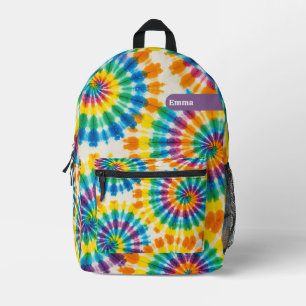Custom Psychedelic Tie Dye Retro Groovy Backpack