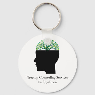 Custom Psychologist Therapy Tree Modern Counsellor Keychain