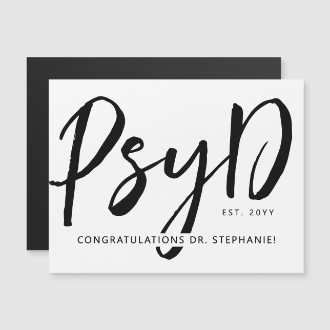 Custom PsyD Doctor of Psychology Magnetic Card (Front/Back)