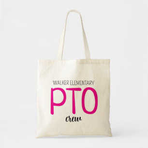 Custom PTO Crew Bag, Parent Teacher Organization T Tote Bag