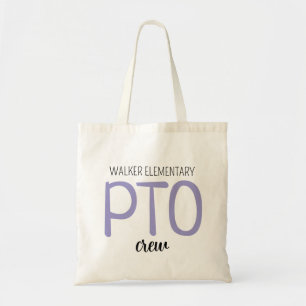 Custom PTO Crew Bag, Parent Teacher Organization T Tote Bag