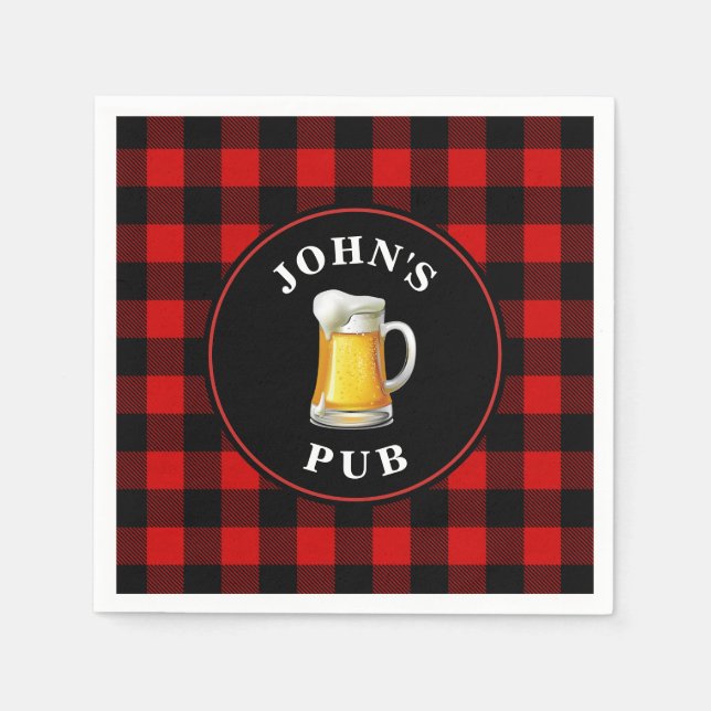 Custom Pub Sign with Your Name Napkin (Front)