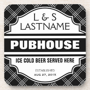 Custom Pubhouse Home Bar Beer Sign Coaster