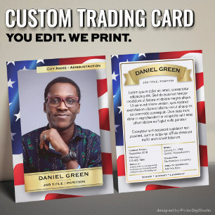 Custom Public Service Trading Card, American Flag  Calling Card