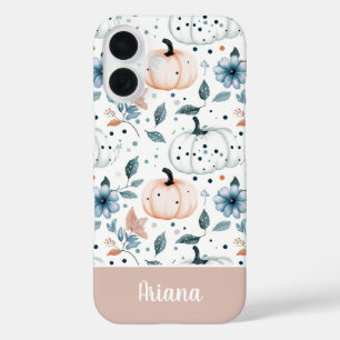 Custom Pumpkin and Flowers pattern  iPhone 16 Case