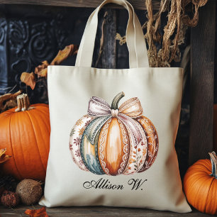 Custom Pumpkin Fall Vibes Bag, Trick or Treat Bag