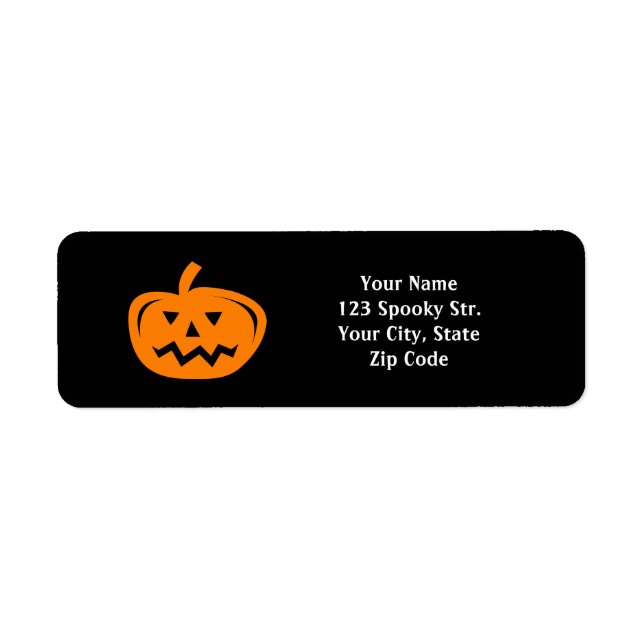 Custom pumpkin Halloween return address labels (Front)
