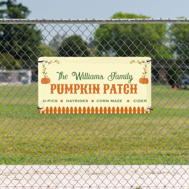 Custom Pumpkin Patch Banner, Fall Festival Sign (Insitu)
