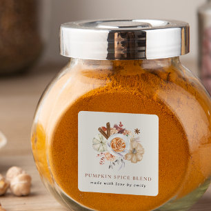 Custom Pumpkin Spice Blend Favour Square Sticker