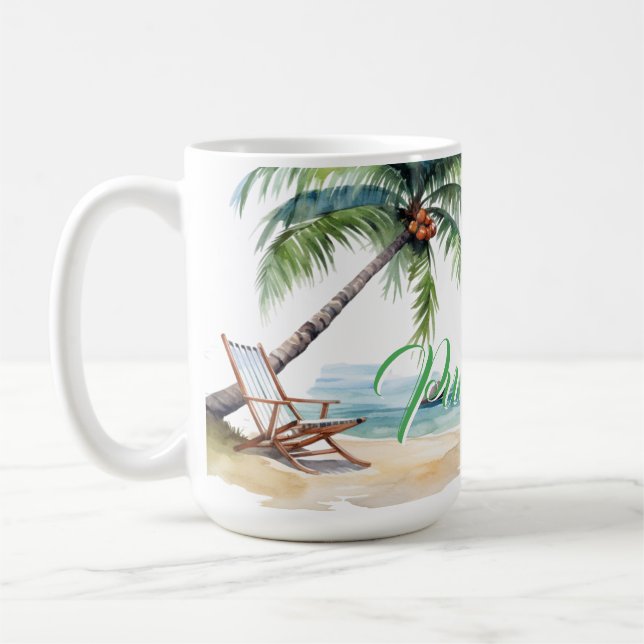 Custom Punta Cana Beach Souvenir Coffee Mug (Left)