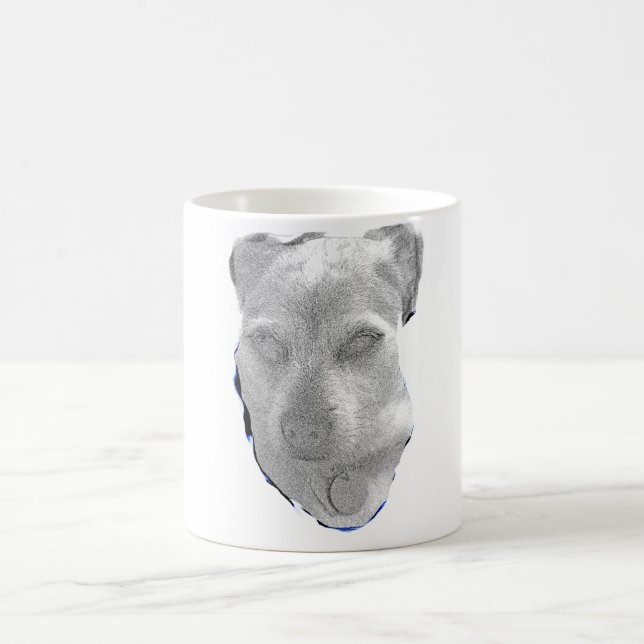 Custom Pup Portrait Mug – Personalized Black‑Graph (Center)