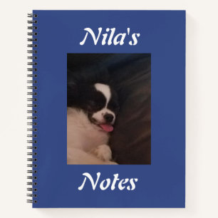 Custom Puppy Dog Photo Blue Personalized  Notebook