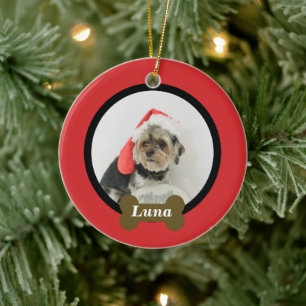 Custom Puppy Dog Photo Ceramic Ornament