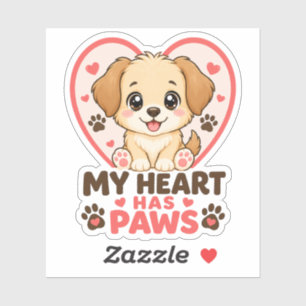Custom Puppy Love Pet Sticker Cute Dog Name 