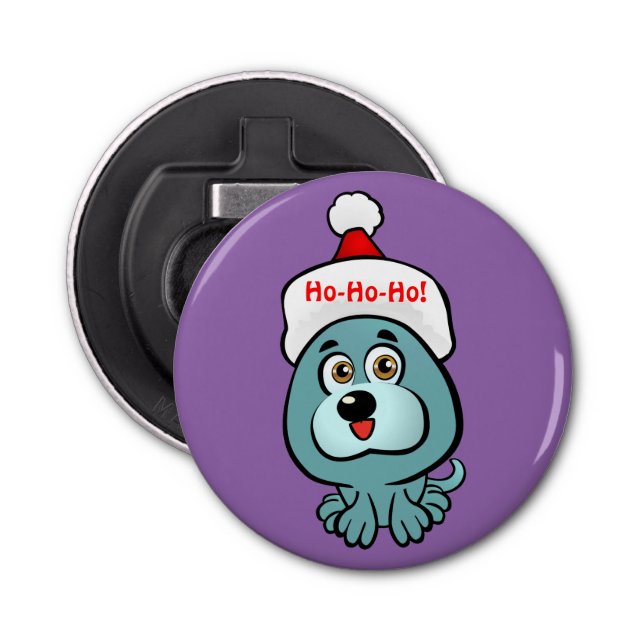Custom Puppy Santa Claus Bottle Opener (Front)