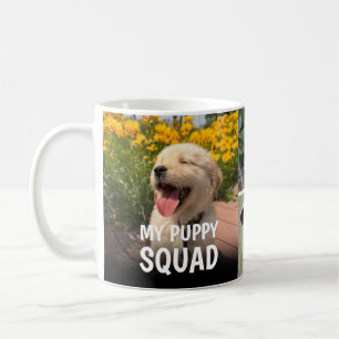Custom Puppy Squad Photo Collage Design Coffee Mug