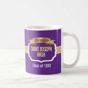 Custom Purple 50th Class Reunion Favour Mug