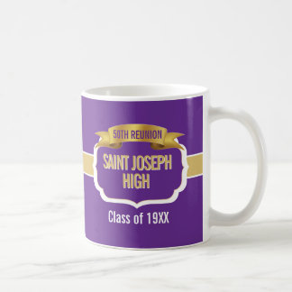 Custom Purple 50th Class Reunion Favour Mug