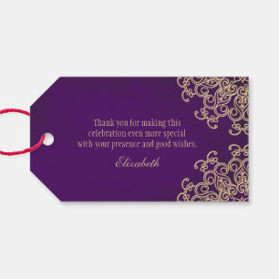 Custom Purple and Gold Indian Style Gift Tags