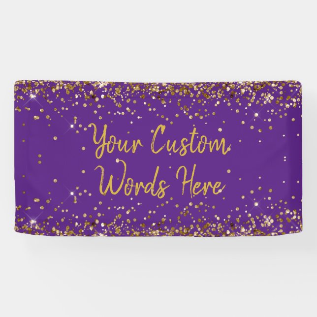 Custom Purple Backdrop Birthday Party Photo Prop Banner (Horizontal)