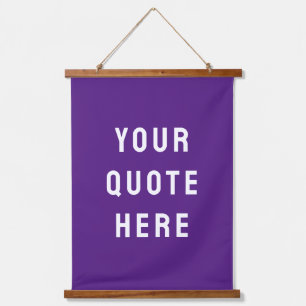 Custom Purple Banner Personalized Your Quote Wall Hanging Tapestry