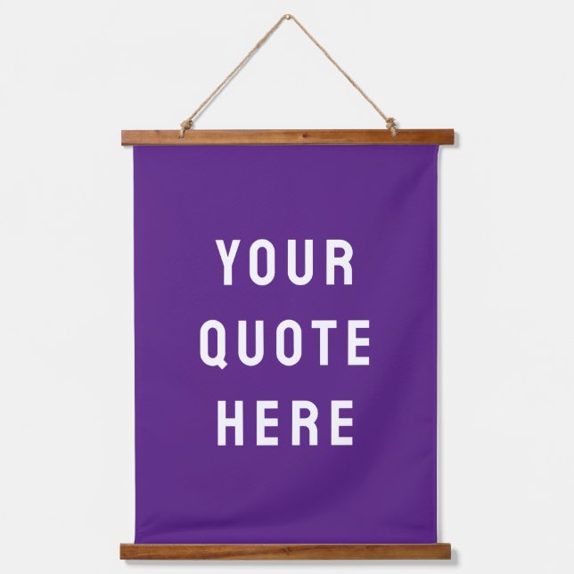 Custom Purple Banner Personalized Your Quote Wall Hanging Tapestry (Front)