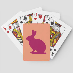 Custom Purple Bunny Rabbit Silhouette Playing Cards