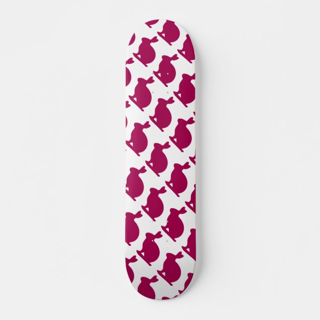 Custom Purple Bunny Rabbit Silhouette Skateboard (Front)