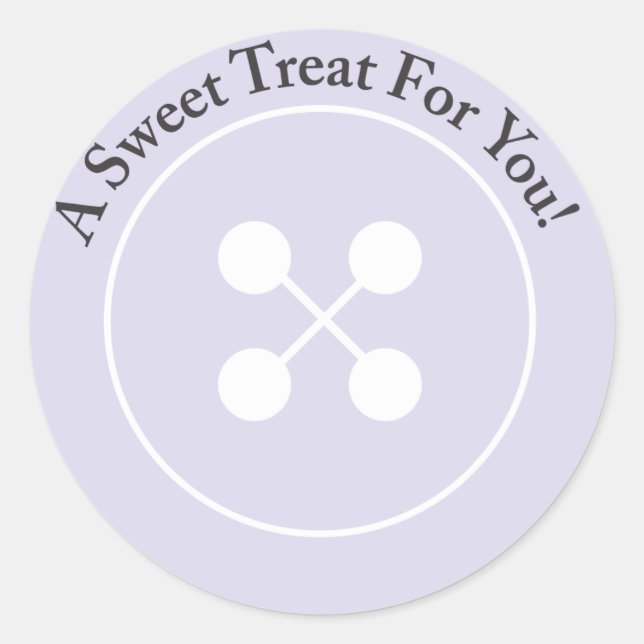 Custom |  Purple Button Baby Shower Favour Sticker (Front)