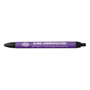 Custom Purple Cyber Technology Computer Company Black Ink Pen